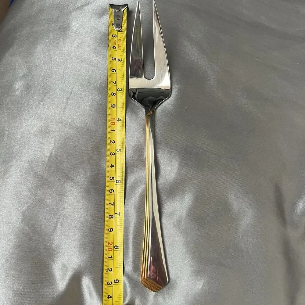 Yamazaki Ramona Gold Accent Cold Meat Serving Fork 2 Tine Gerald Patrick Japan